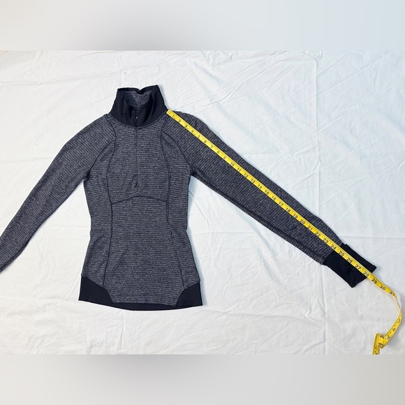 Vintage Lululemon Runderful 1/2 Zip - Mini Check Pique Heathered Black/Black - 2 - Picture 15 of 16